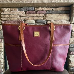 Dooney & Bourke Burgundy/Dark Red Lexington Shopper Large Tote